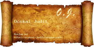 Ocskai Judit névjegykártya